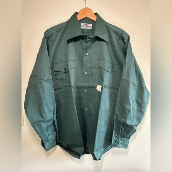 GWG Vintage 60s Nev’R Press Button Down Work Shirt L/XL - Picture 1 of 6
